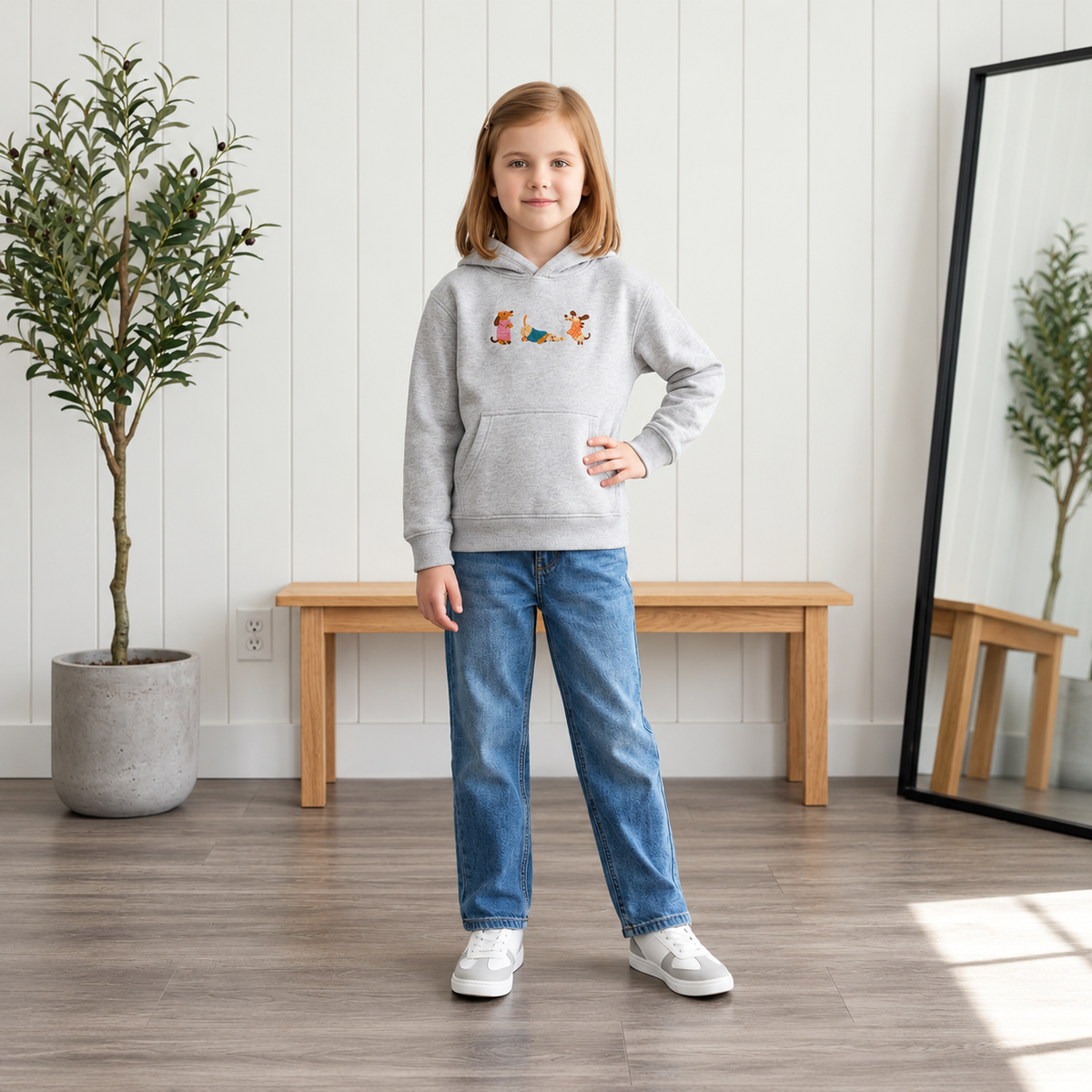 KINDER SWEATSHIRT LUSTIGE DACKEL