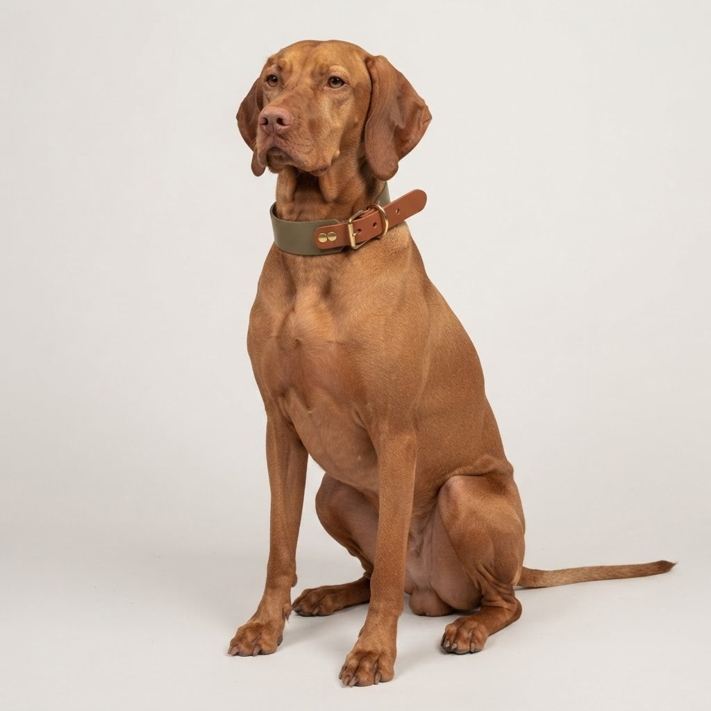 BIOTHANE HALSBAND DOUBLE TROUBLE-olive