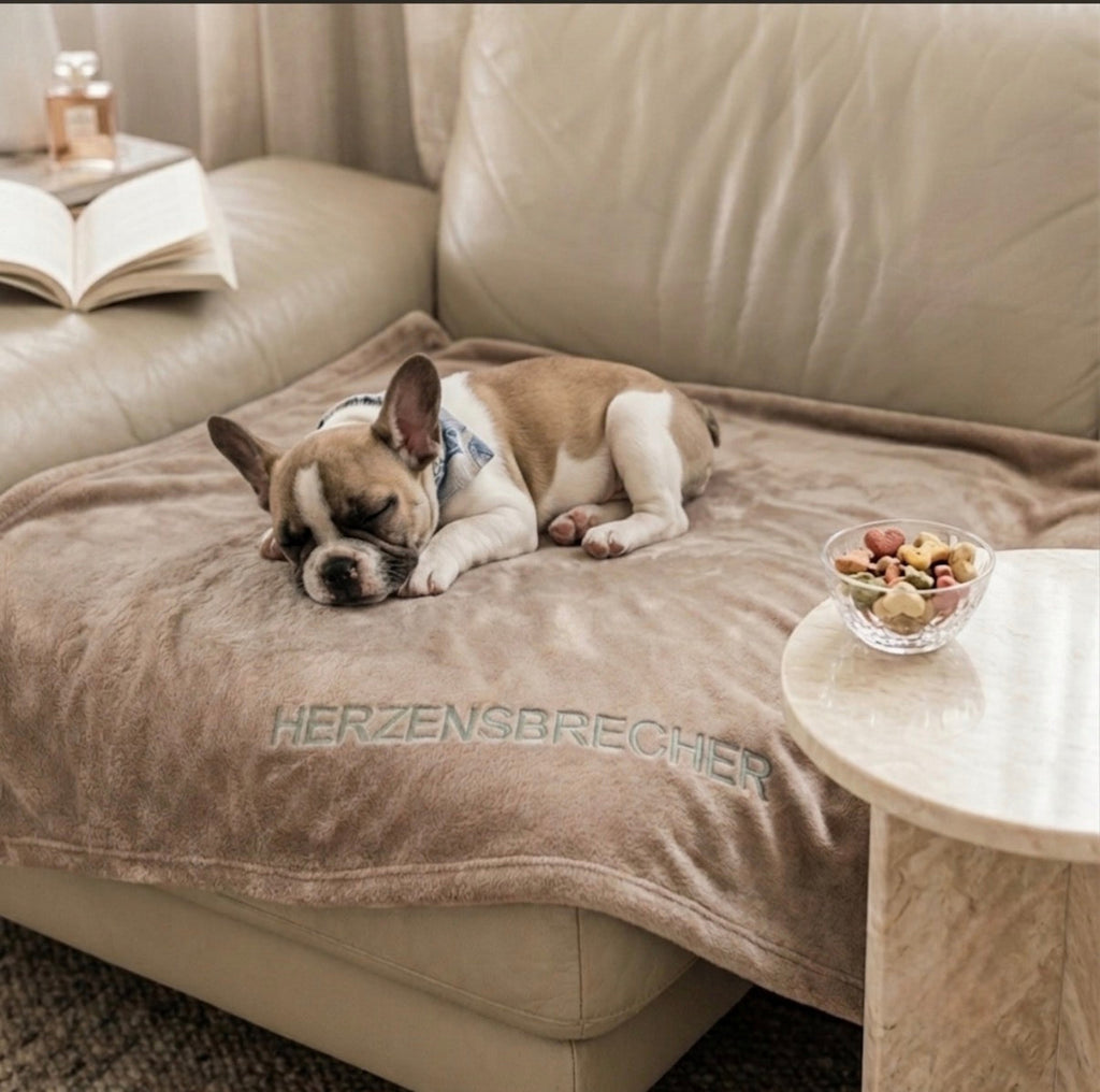 HUNDE KUSCHELDECKE `HERZENSBRECHER`