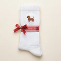 SOCKEN MIT DACKEL MOTIV BESTICKT