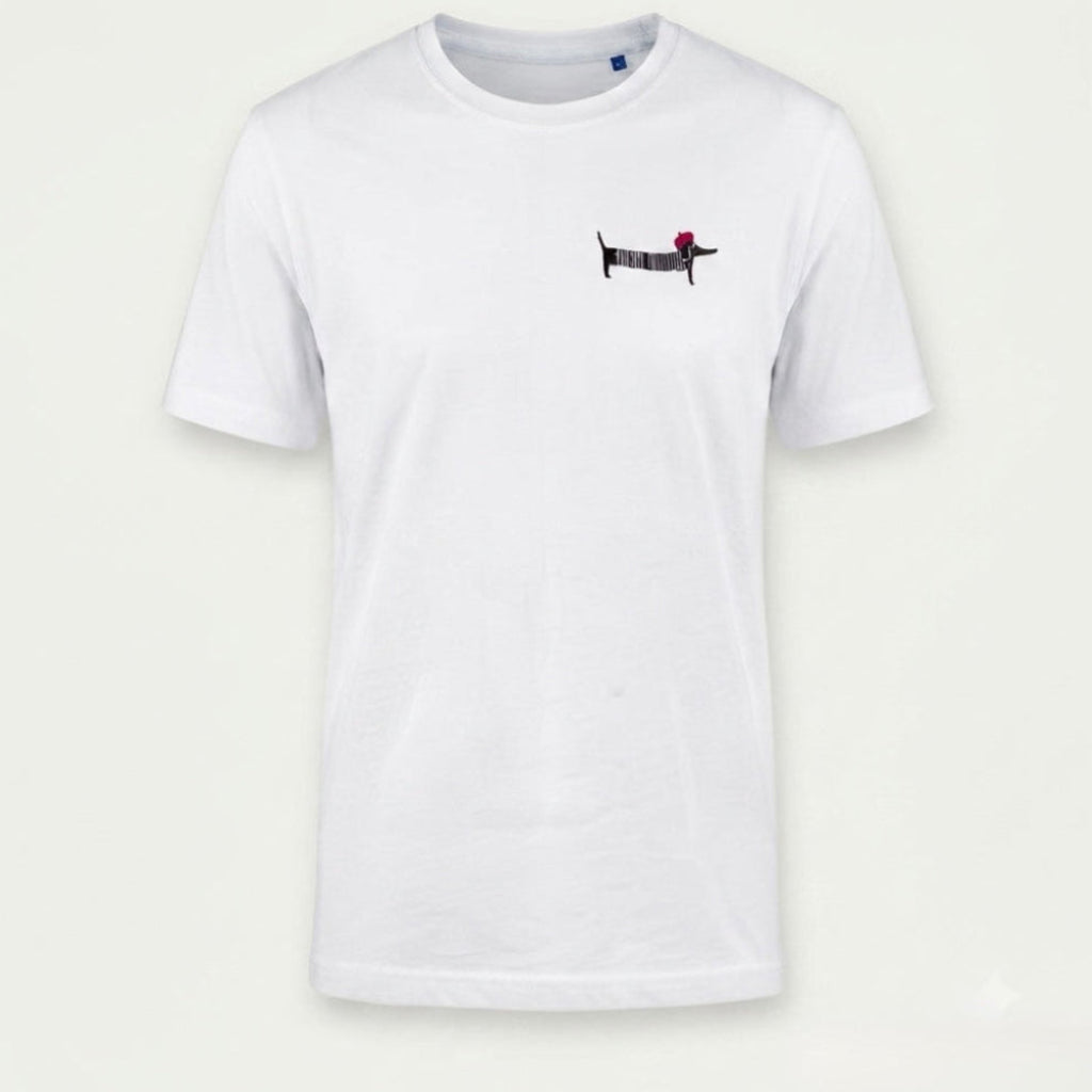 T-SHIRT MIT FRANZÖSISCHEN DACKEL MOTIV BESTICKT