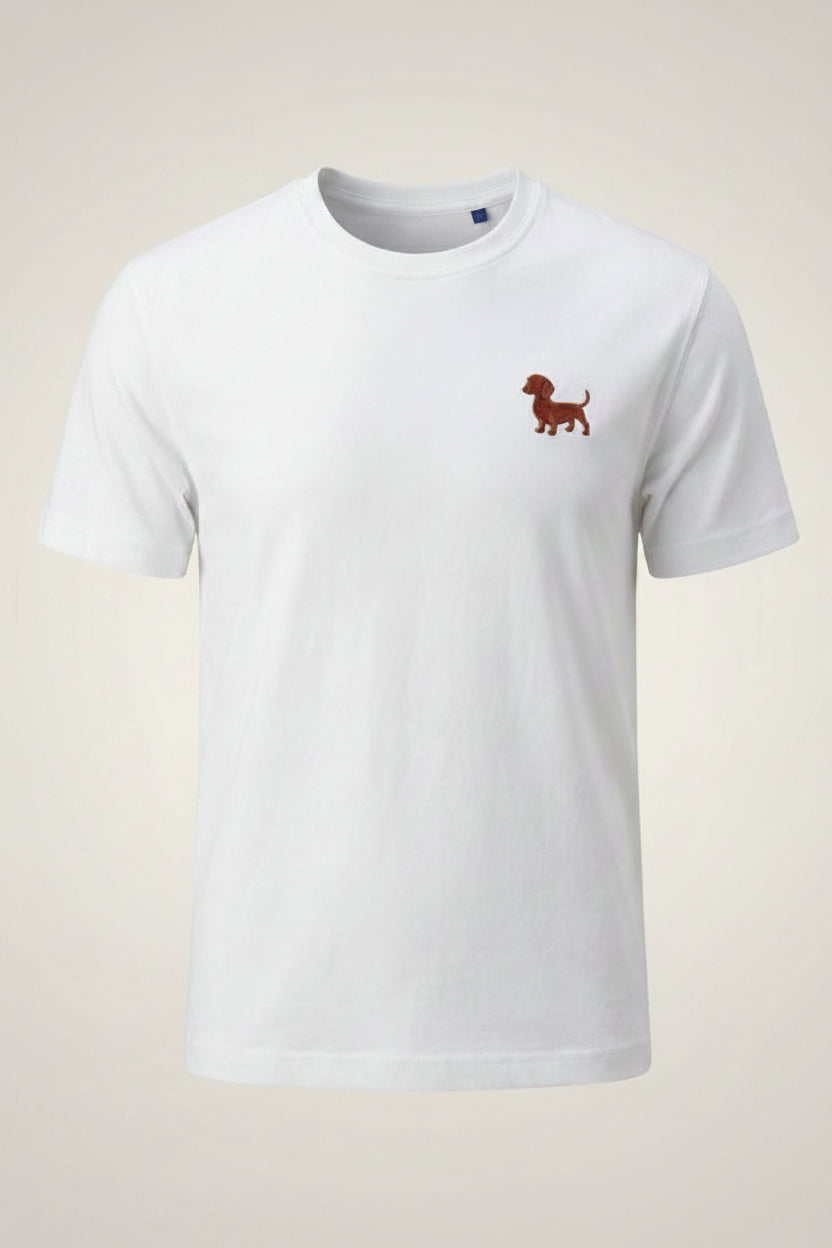 T-SHIRT MIT DACKEL MOTIV BESTICKT